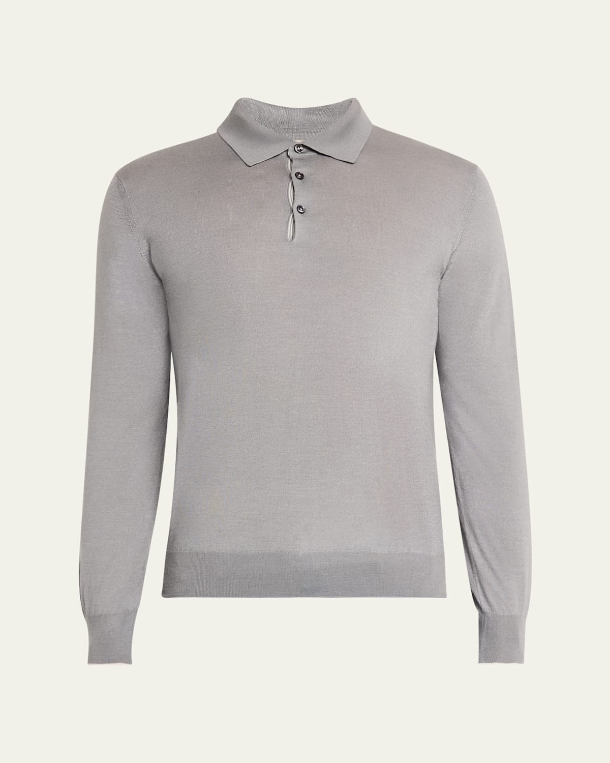 Men's Cashmere and Silk Polo Sweater