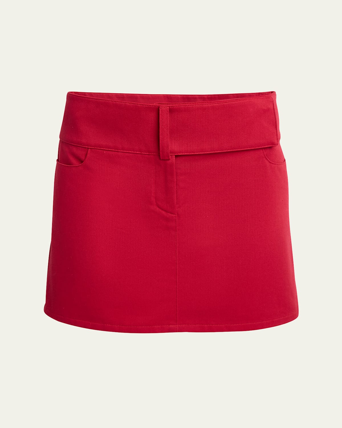 Courrèges Belted Mini Skirt Pockets In Ruby