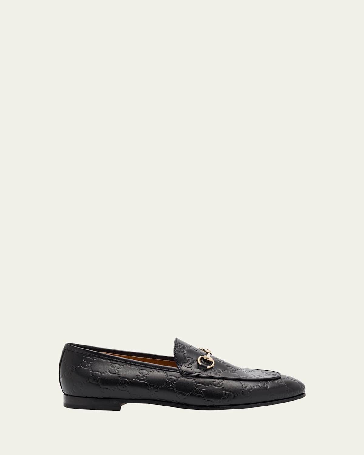 Gucci Jordann Gg Leather Bit Loafers In Black