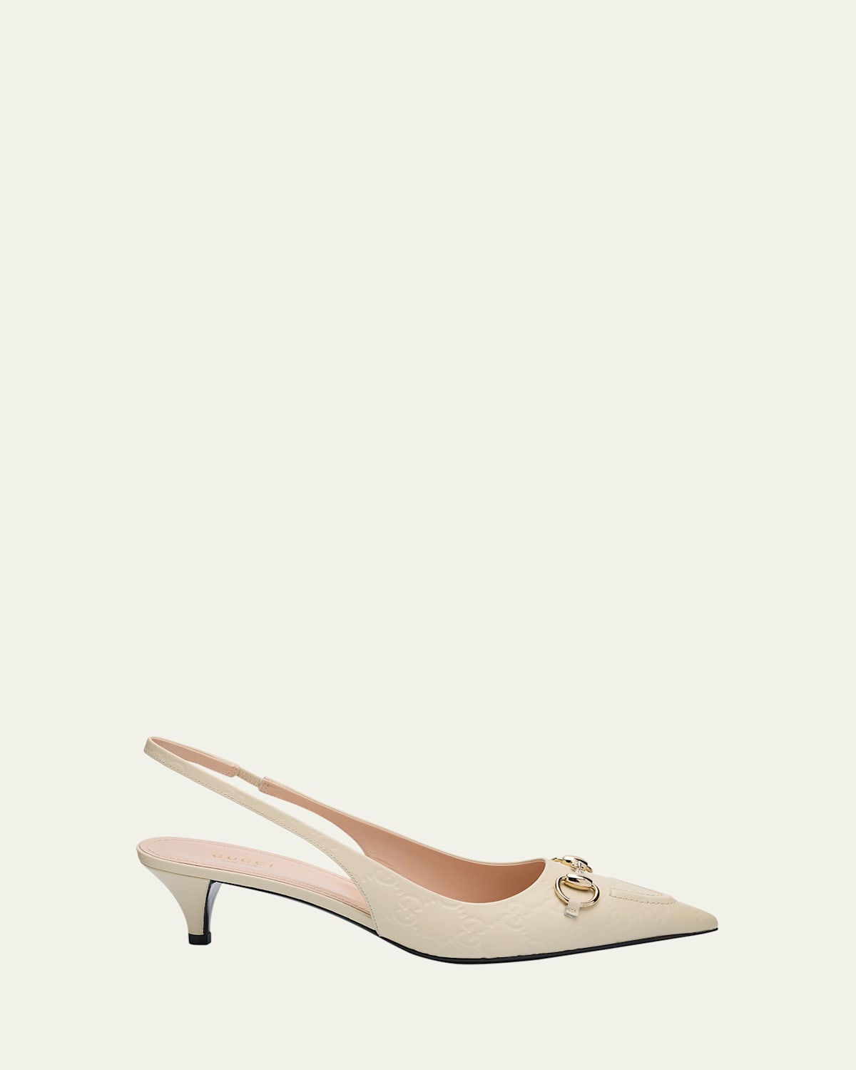 Gucci Black Slingback Pumps With Elastic Strap In Black
