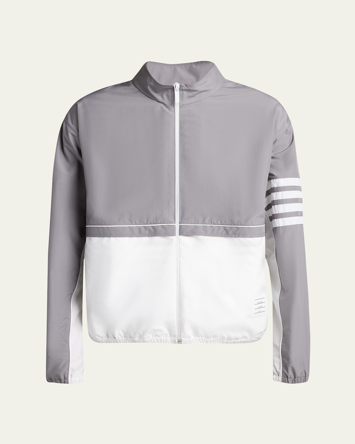 Thom Browne Two-tone Polyester Windbreaker In Medium Grey