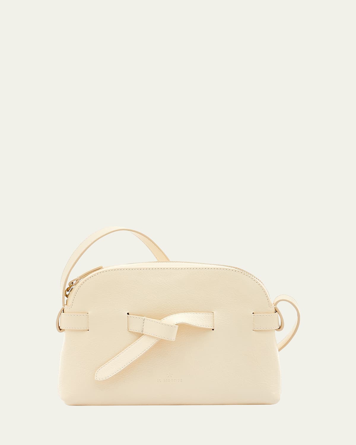 Il Bisonte Elisa Zip Leather Crossbody Bag In White