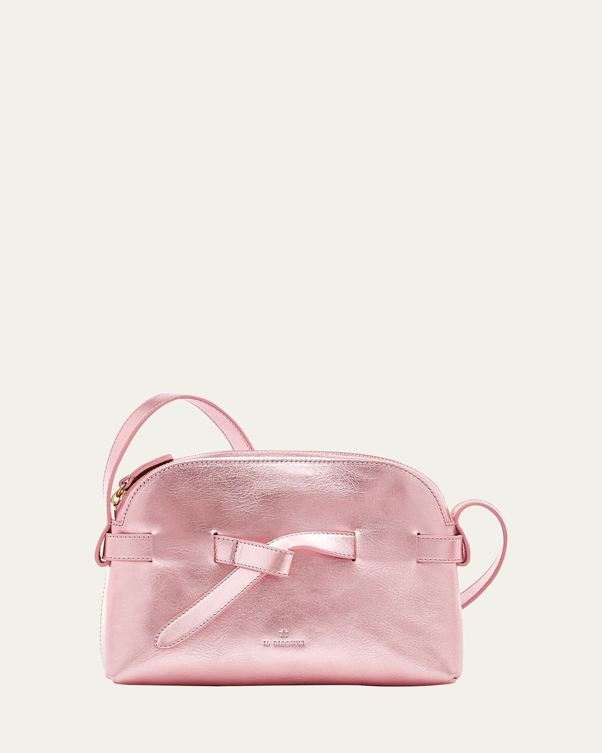 Il Bisonte Elisa Zip Leather Crossbody Bag In Pink