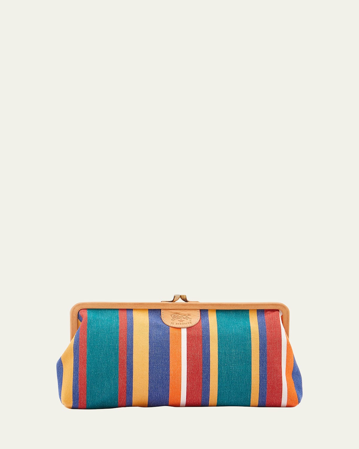 Il Bisonte Manuela Frame Canvas Clutch Bag In Multi