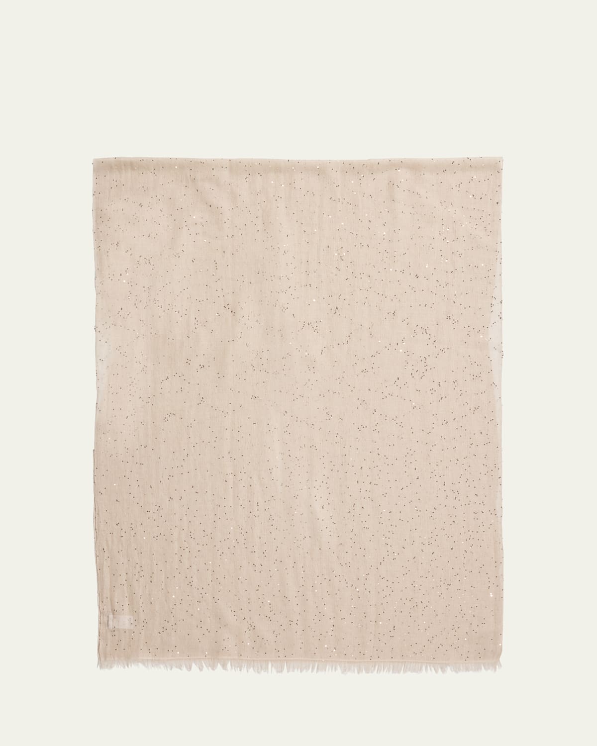 Shop Brunello Cucinelli Linen Blend Embellished Scarf In Rustic Beige