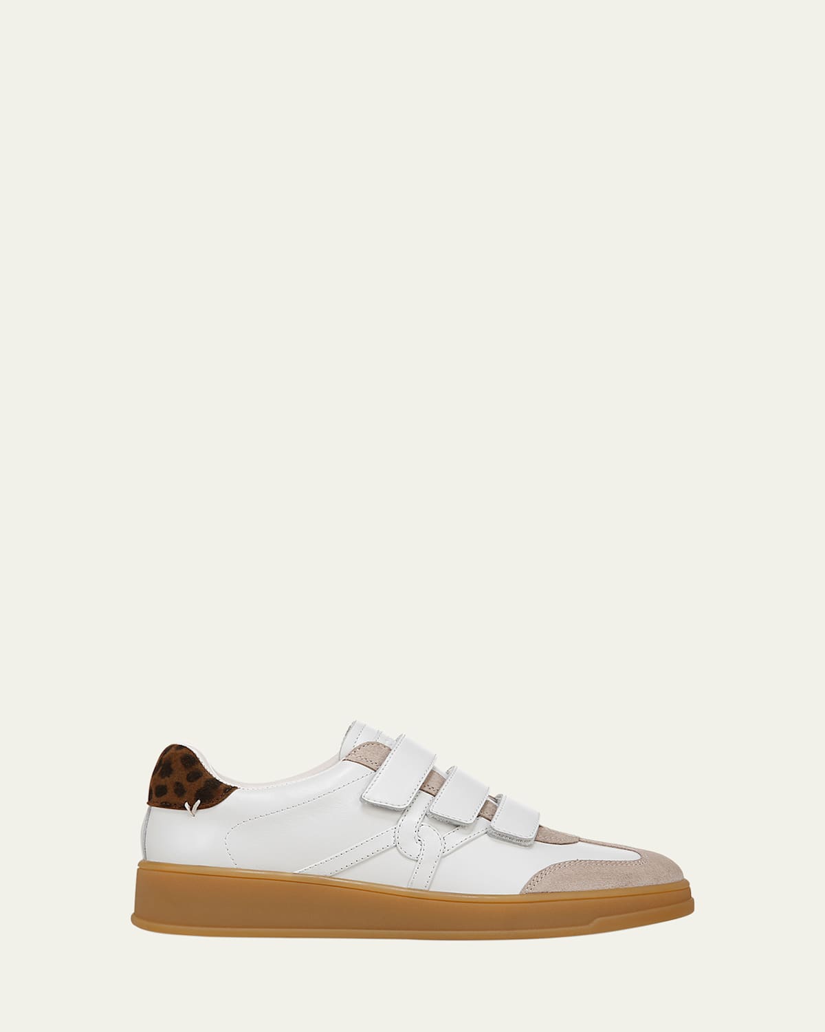Reagan Mixed Leather Triple-Grip Sneakers