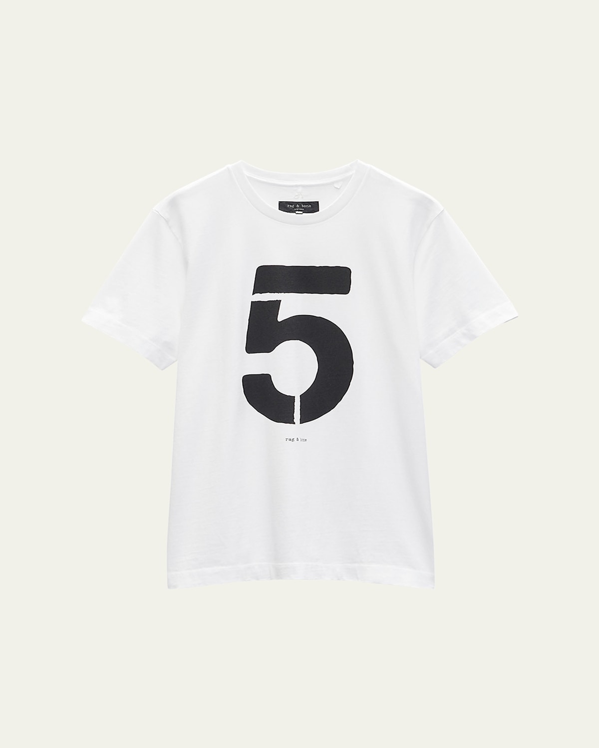 Rag & Bone Men's Numbers Game 5 T-shirt In Washed White