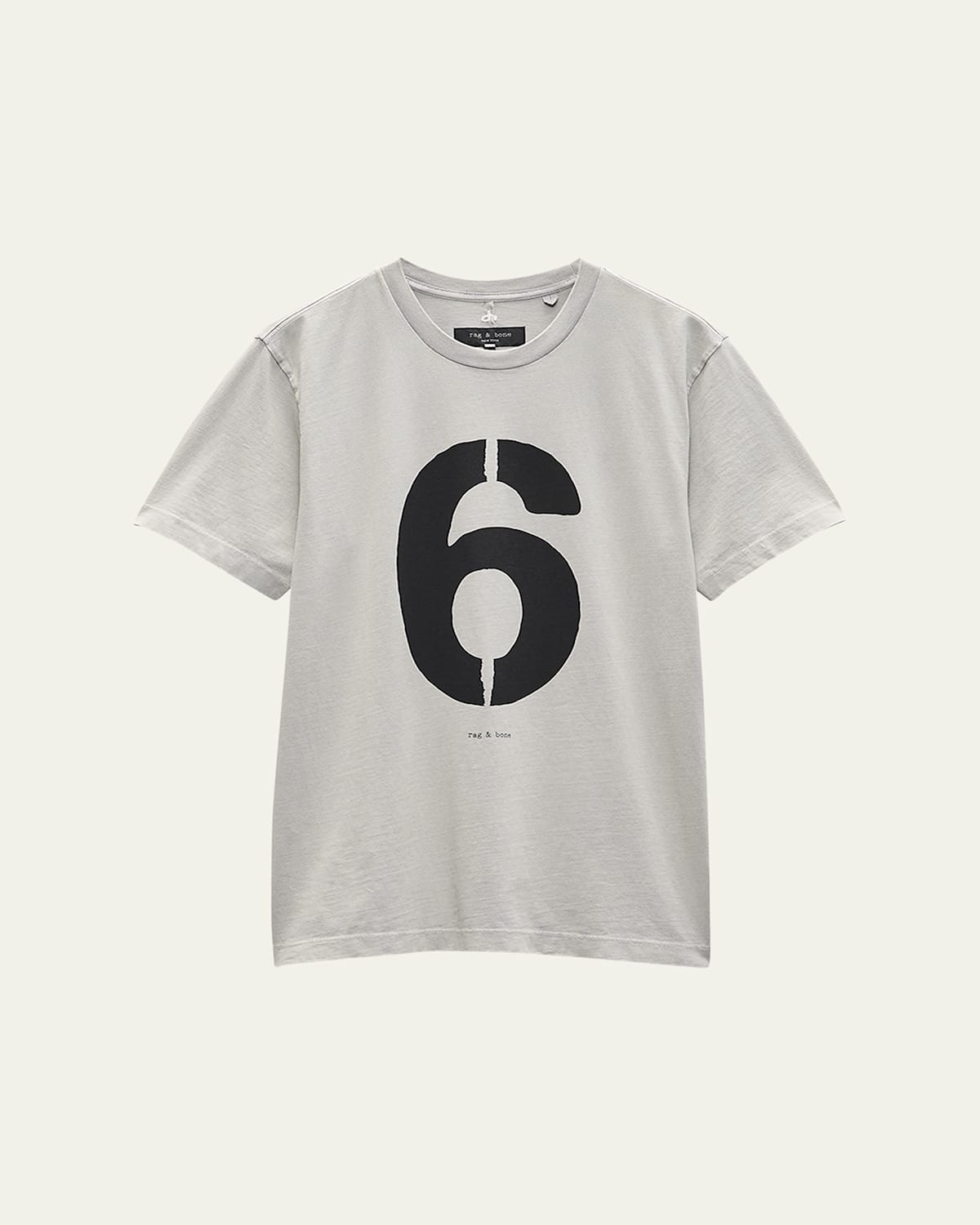 Rag & Bone Men's Numbers Game 6 T-shirt In Washed Grey