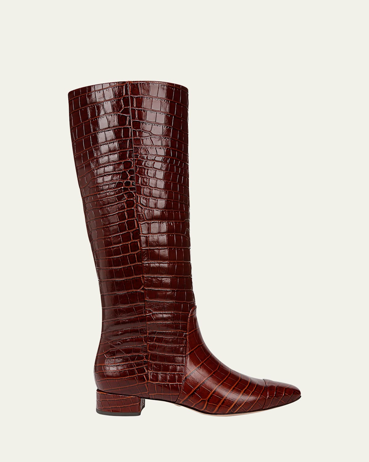 Cecile Croc-Embossed Leather Knee High Boots