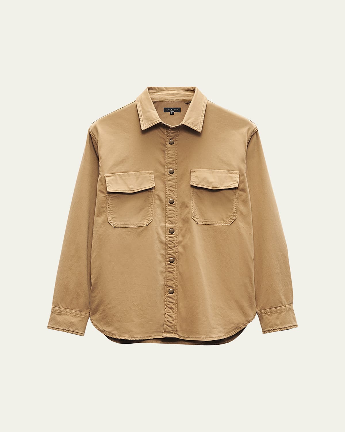 Rag & Bone Stretch Cotton Cpo Button-up Shirt In Dark Army