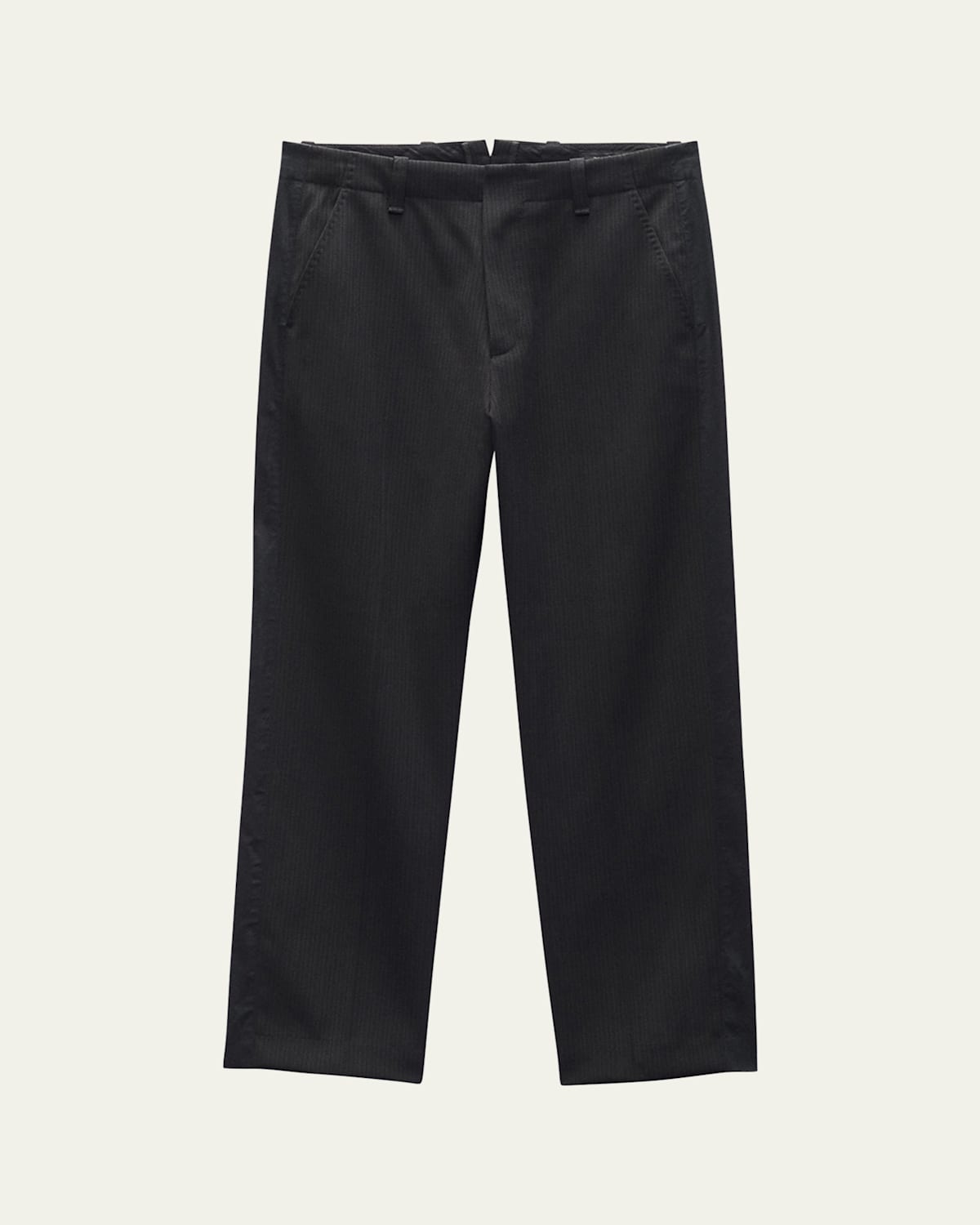 Rag & Bone Men's Bradford Textured Tuxedo Pants In Black Pinstripe