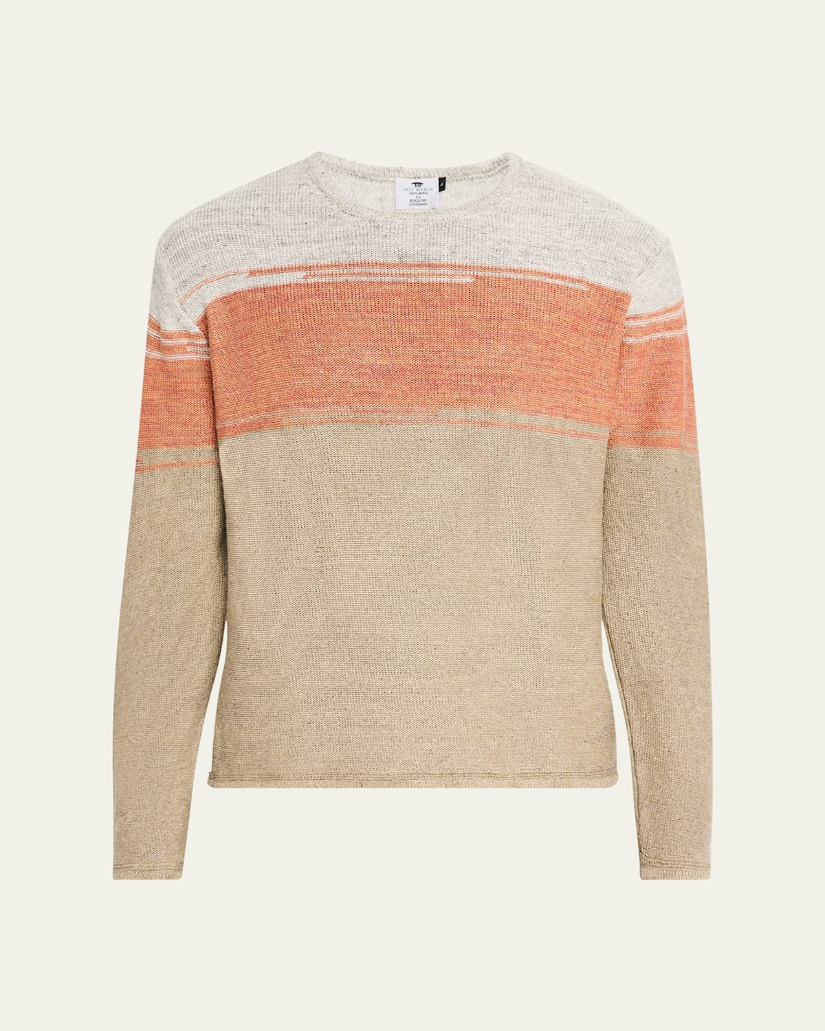 Men's Washed Linen Ombre Tunic Sweater