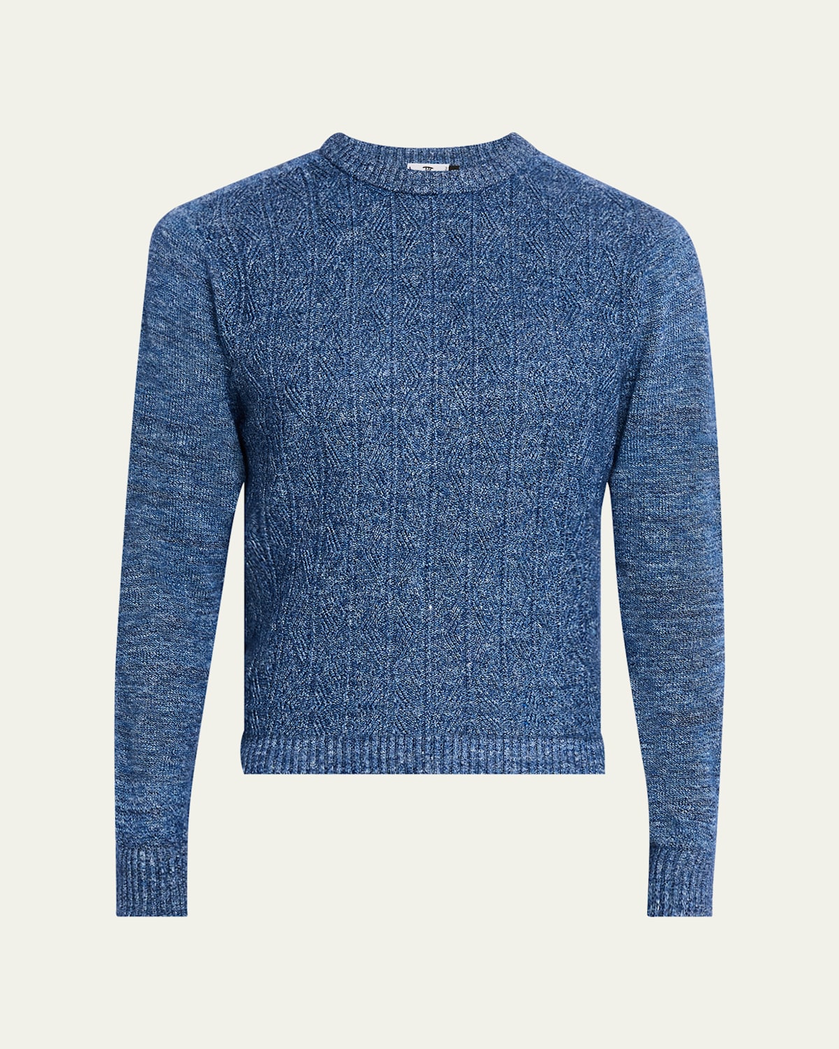 Men's Cashmere, Linen and Silk Cable Crewneck Sweater