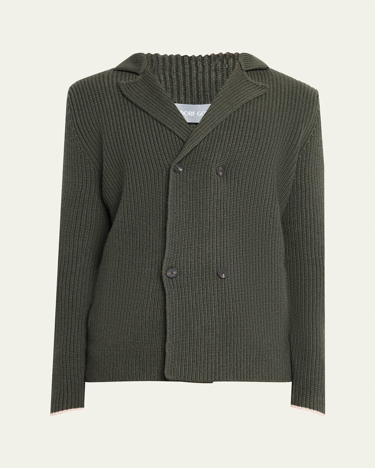 Men's Cashmere Rib Double-Breasted Jacket