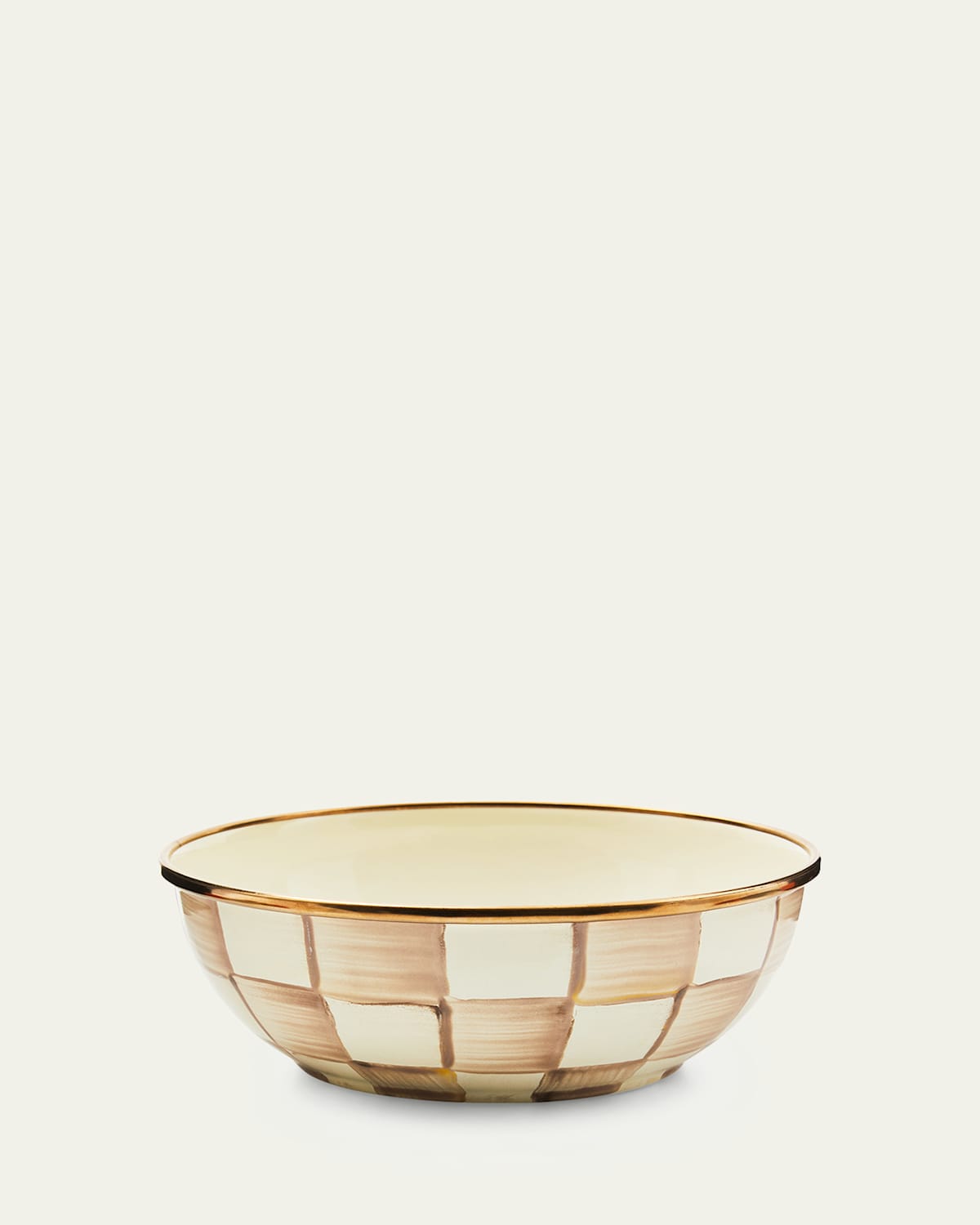 MacKenzie-Childs Mocha Check Everyday Bowl