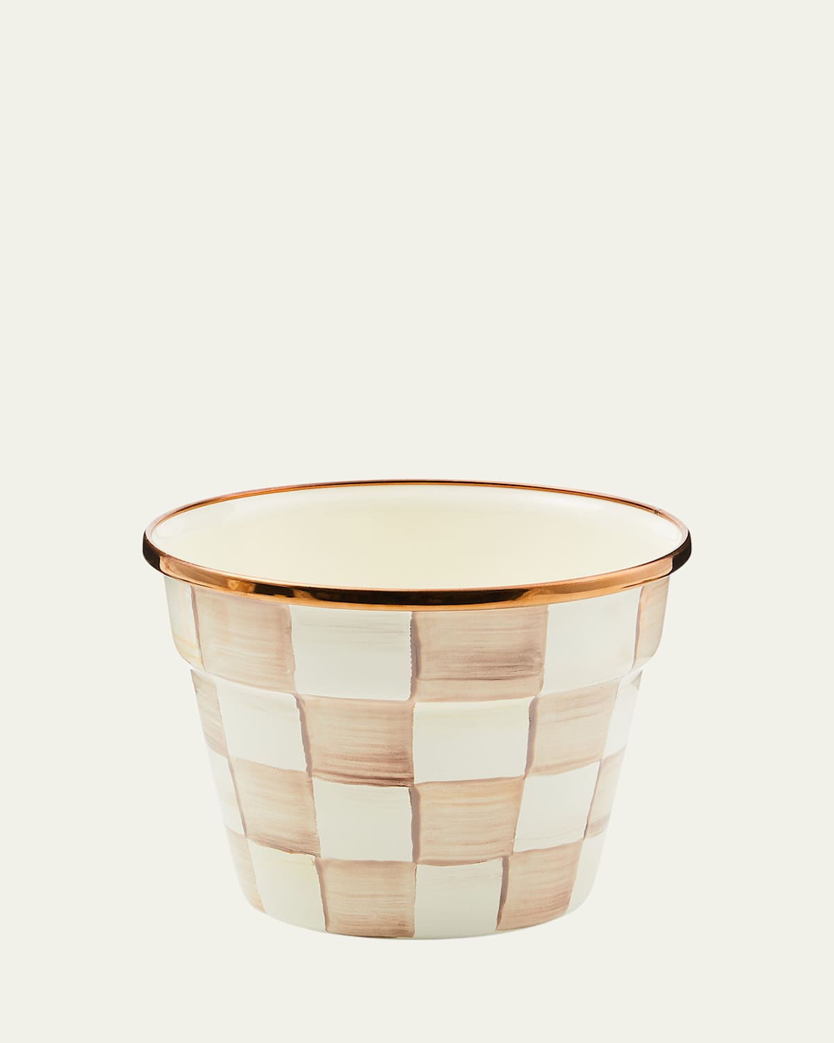 MacKenzie-Childs Mocha Check Small Garden Pot