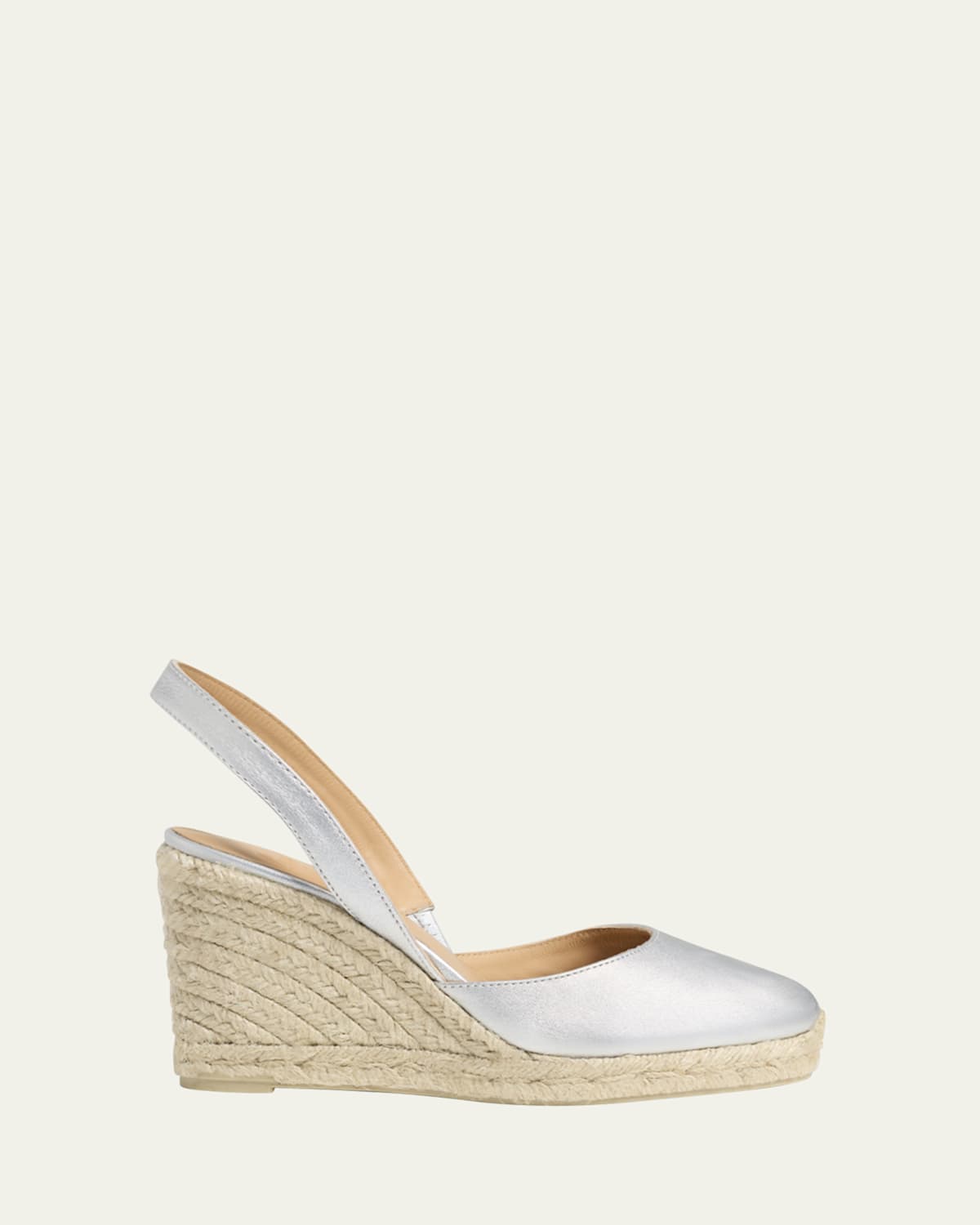 Castaner Carissa Metallic Leather Wedge Espadrilles