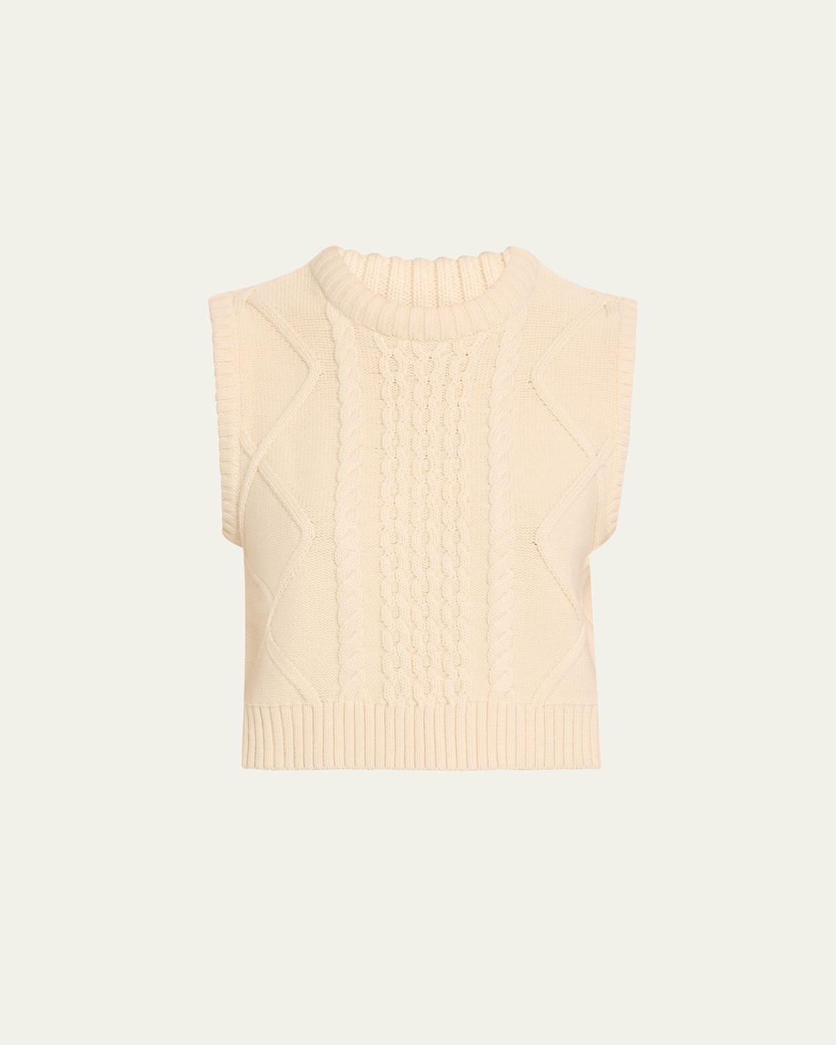 Shop Kule The Van Chunky Cable-knit Vest In Cream