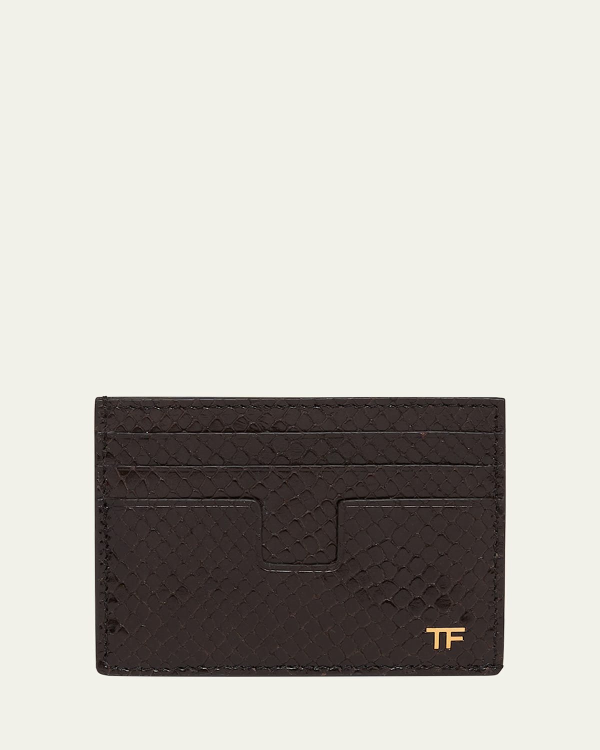 Men's T Line Python-Effect Card Holder