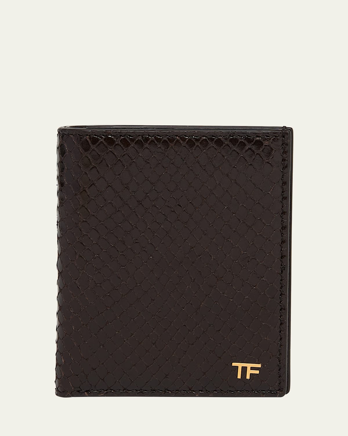 Men's T Line Python-Effect Leather Bifold Card Holder