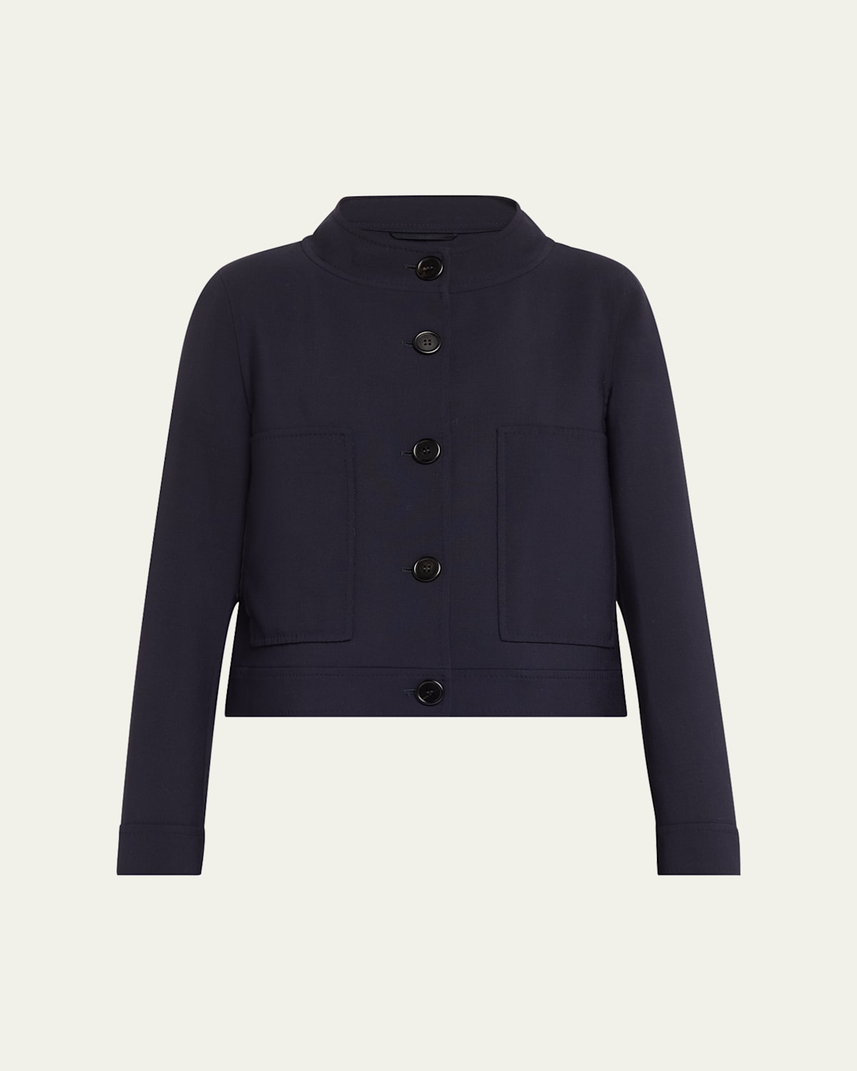Max Mara Lamine Funnel-neck Cotton Jacket In Ultramarine
