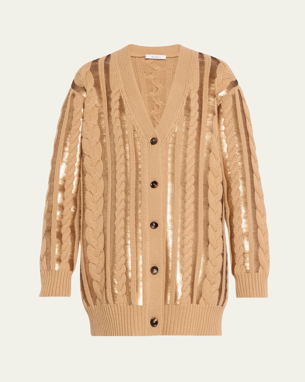 Mirco Sequined Cable Oversized Cardigan