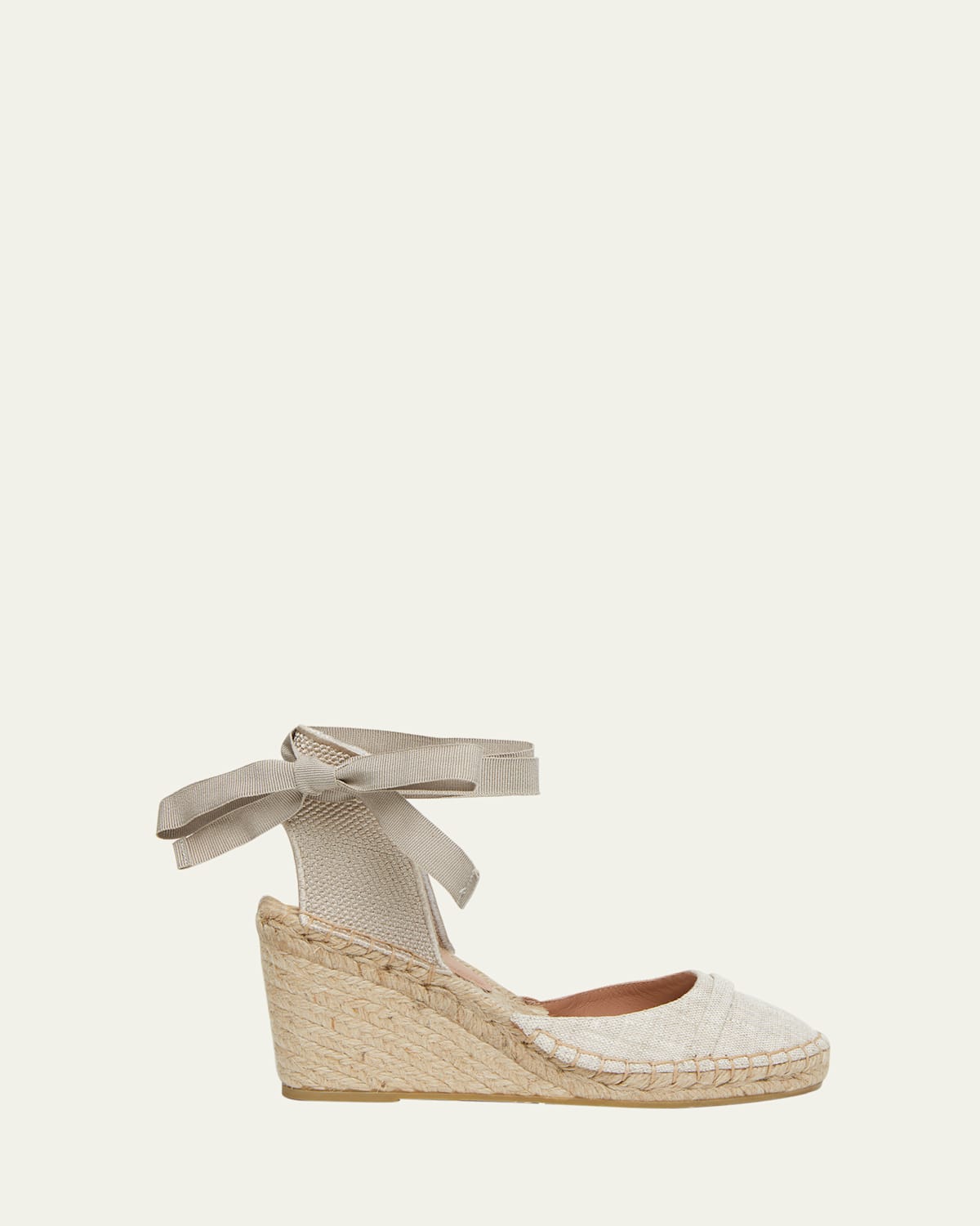 Malone Souliers Ankle Tie Espadrille Wedge Sandals In Beige Beige