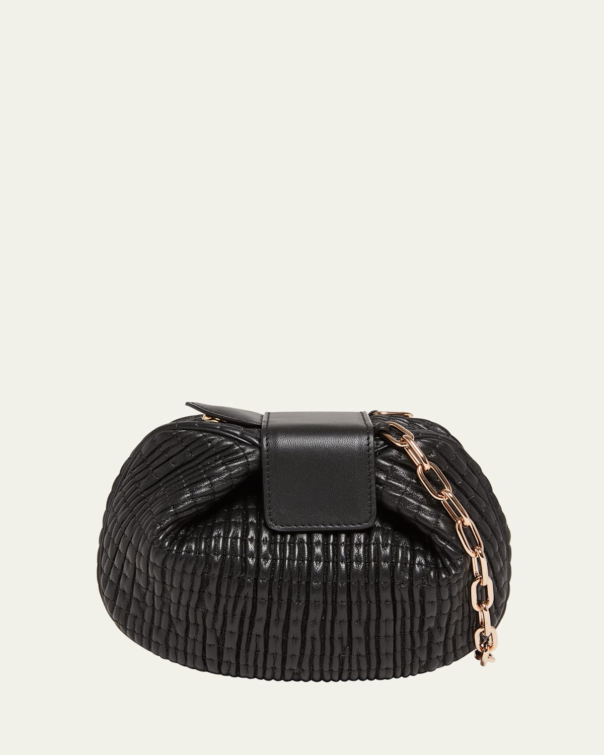Demi Ruched Leather Clutch Bag