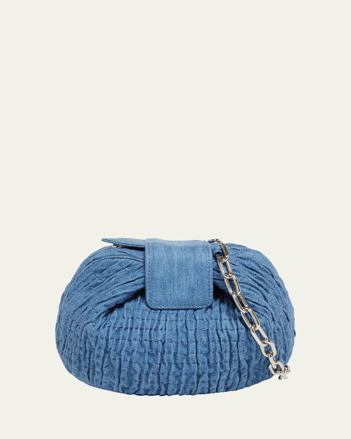 Demi Ruched Denim Clutch Bag