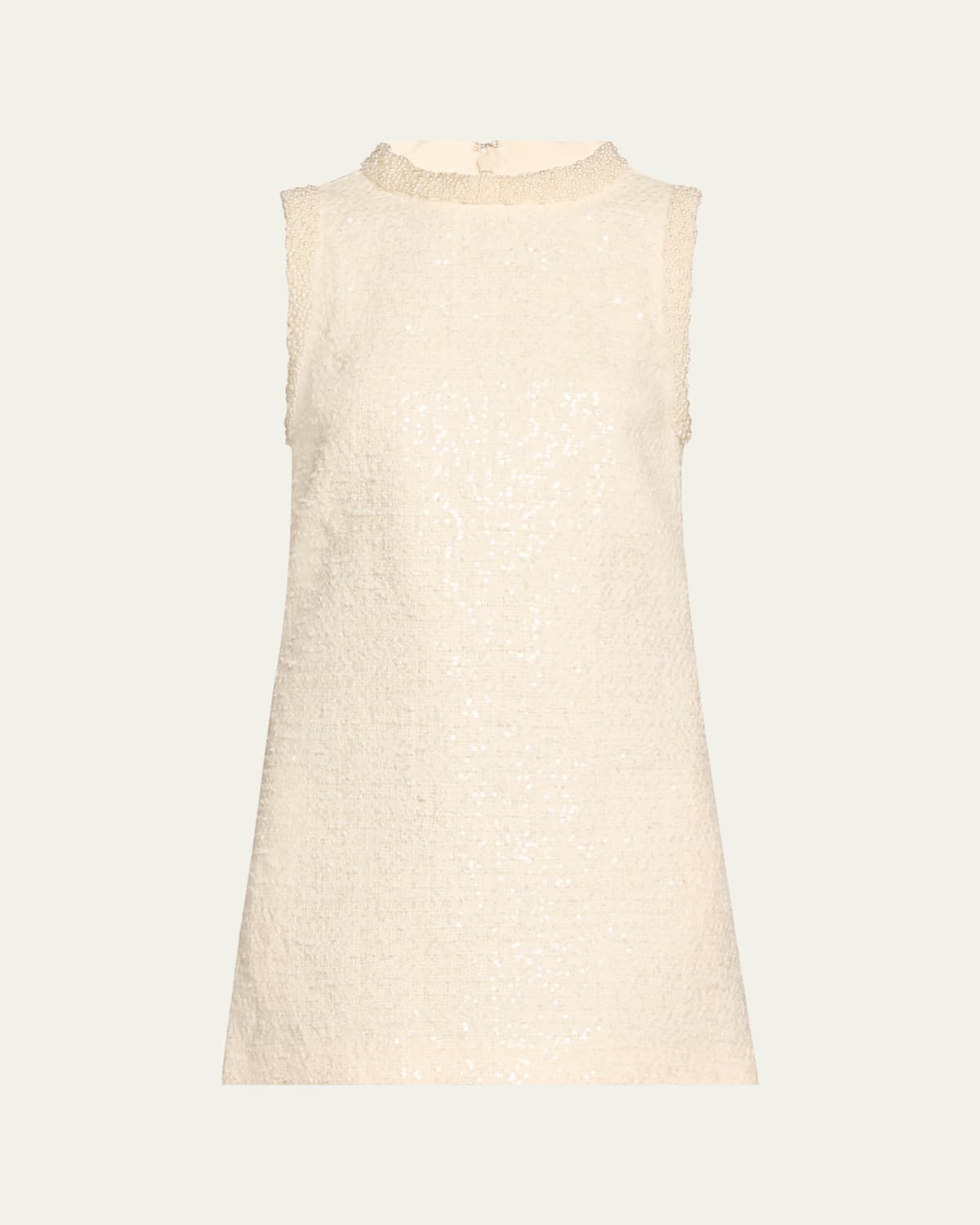 Self-portrait Bouclé Trim Mini Dress In Cream