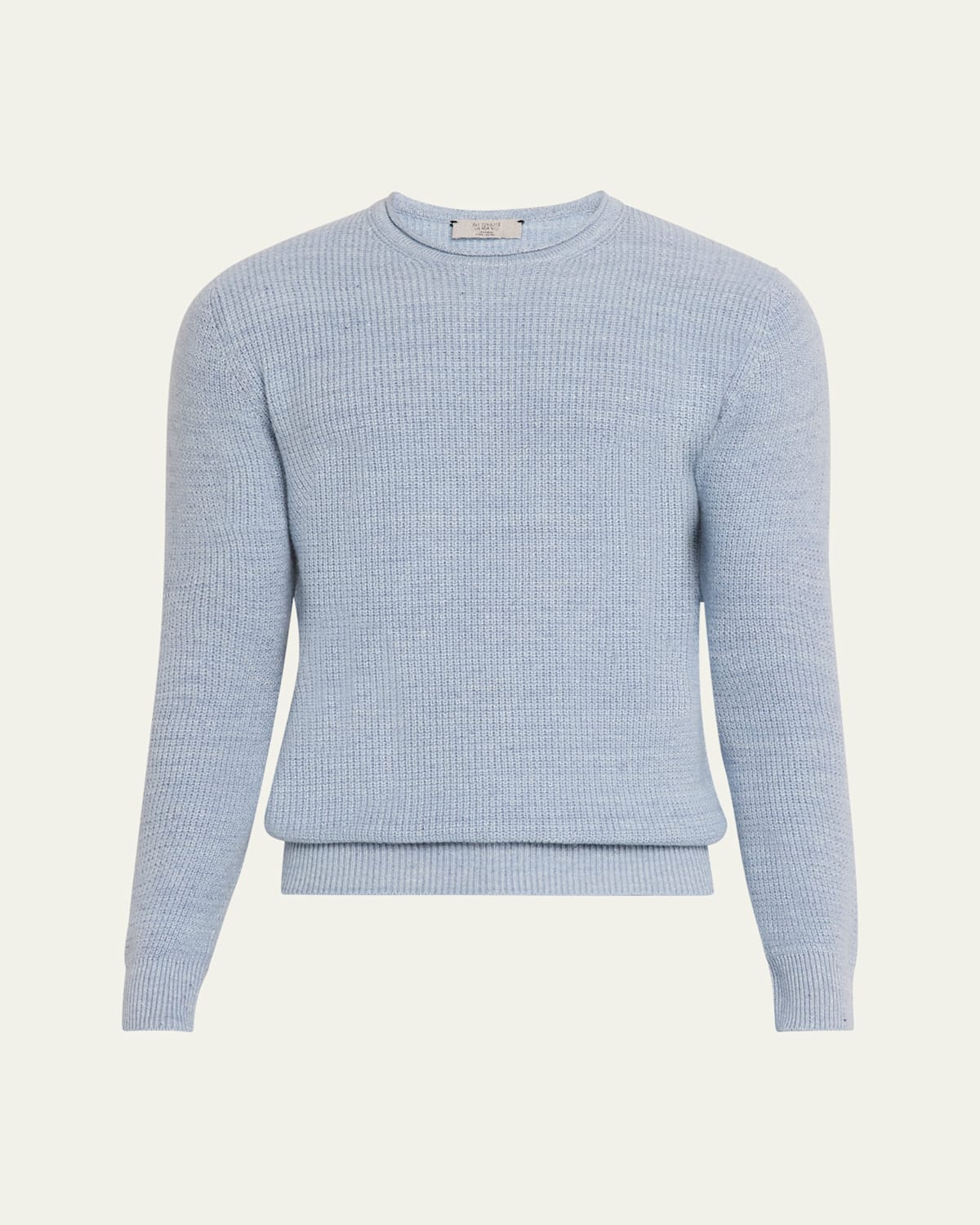 Men's Cashmere and Linen Ribbed Crewneck Sweater