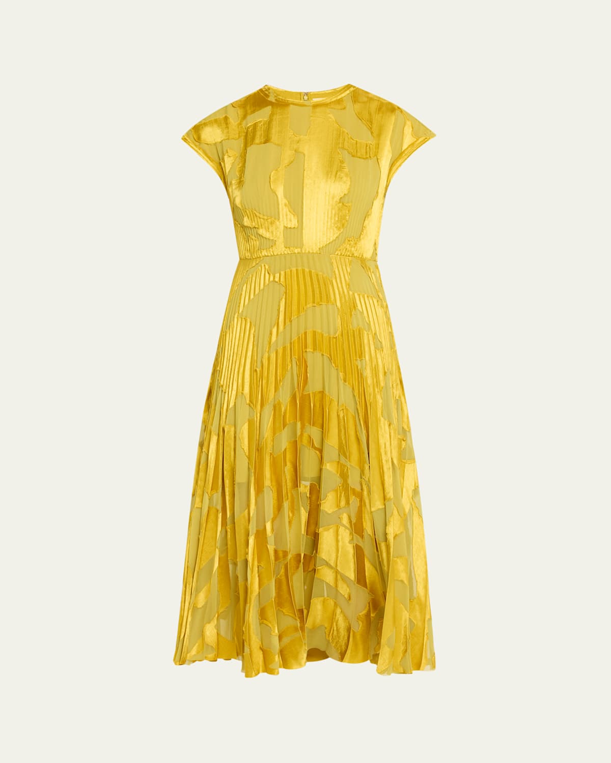 Jason Wu Collection Abstract Fil Couple Fit-flare Midi Dress In Kiwi