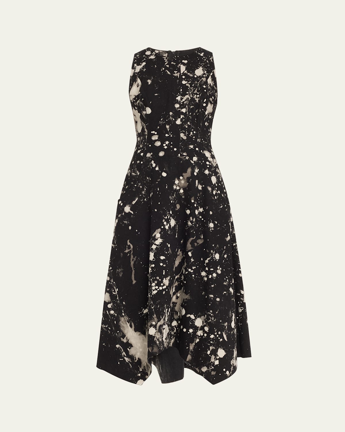 Jason Wu Collection Painters Twill Handkerchief Midi Dress In Black Chalk