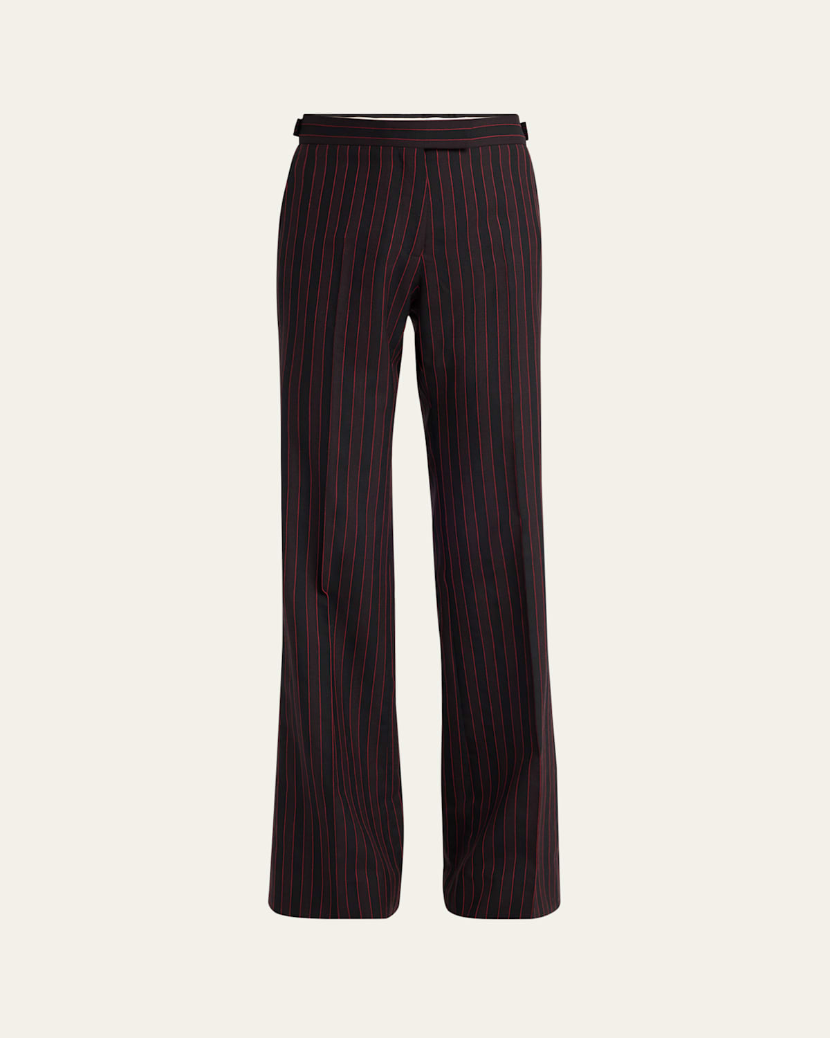 Alexander Mcqueen Pinstriped Flare Trousers In Fango