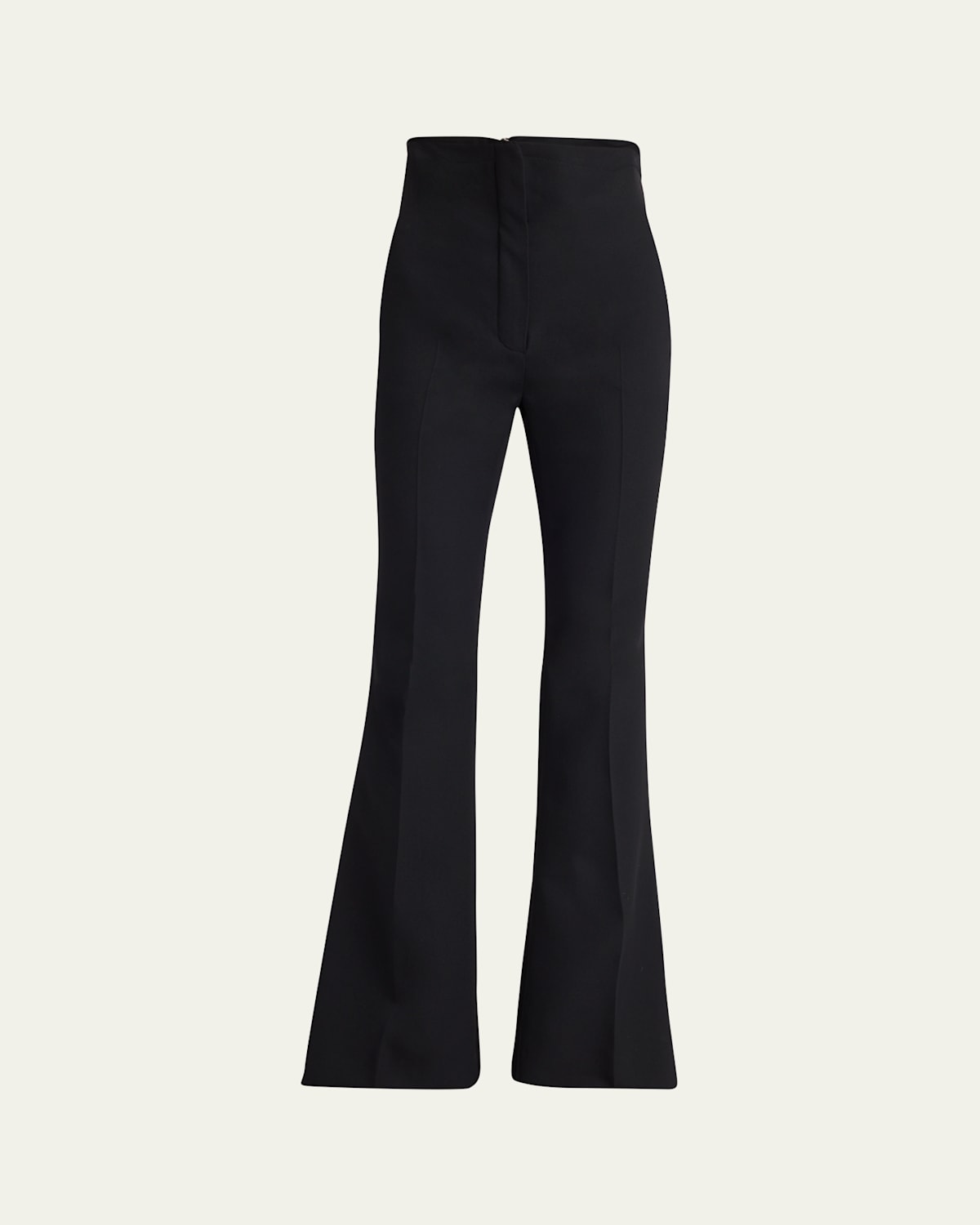 Alexander Mcqueen Foldover-waist Flare Trousers In Black