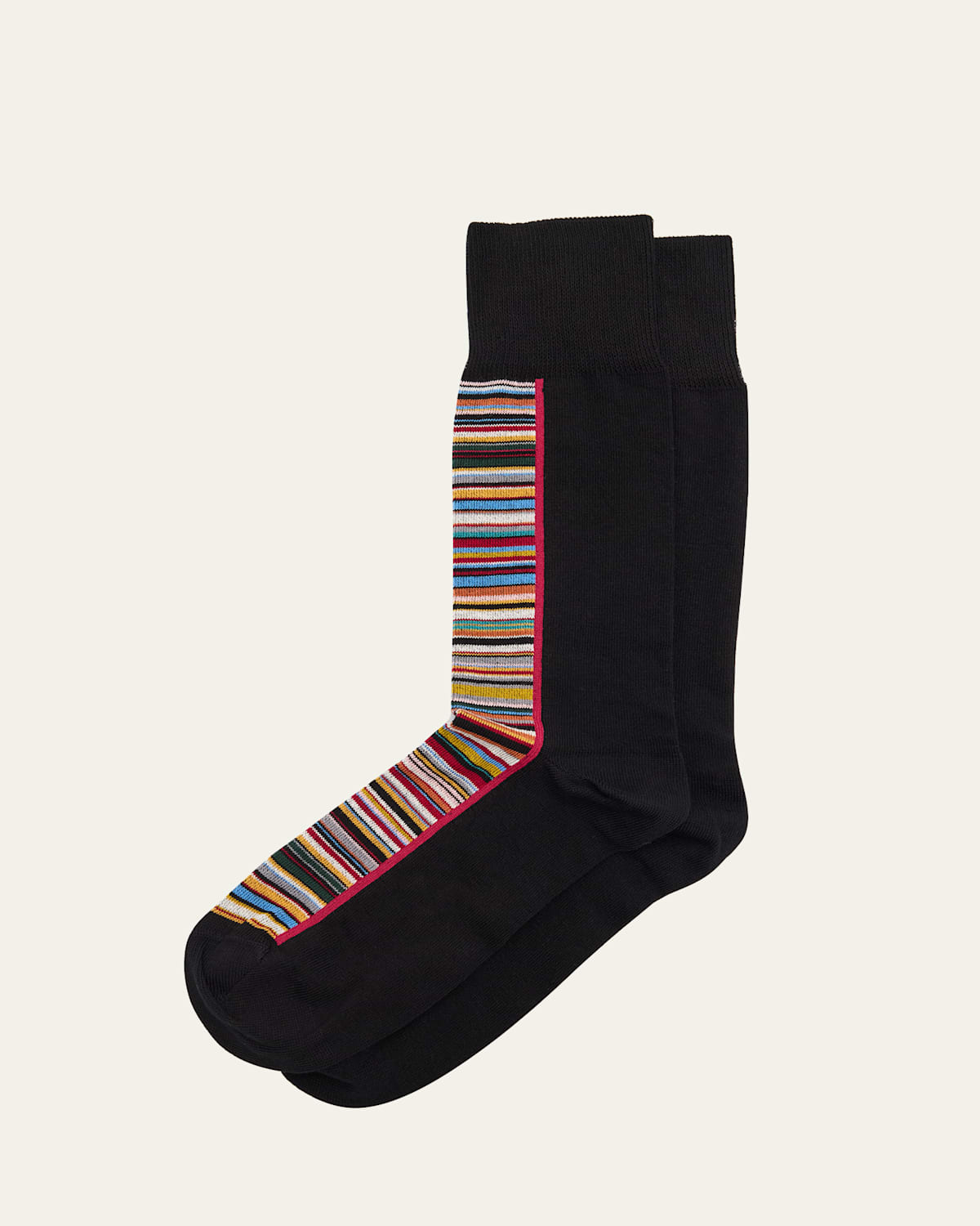PAUL SMITH MEN'S HALF SIGNATURE STRIPE CREW SOCKS 