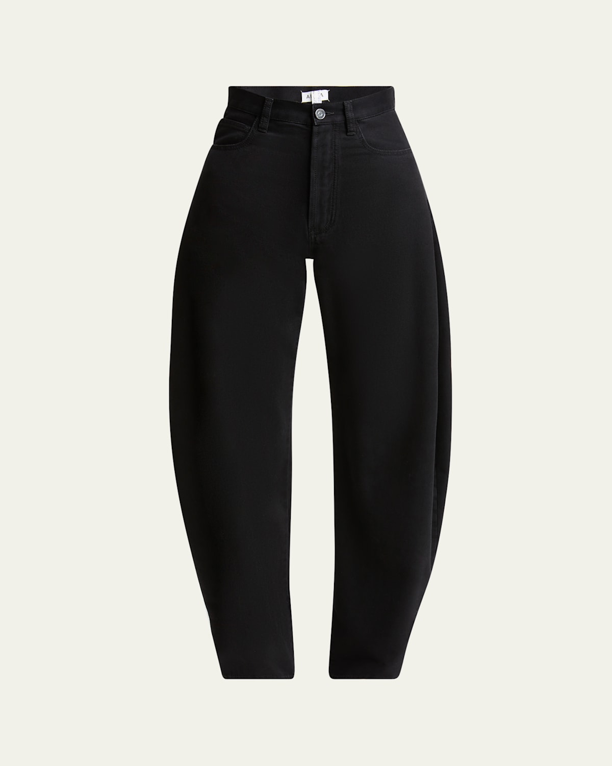 Alaïa Rounded Leg Denim Pants In Noir Alaia