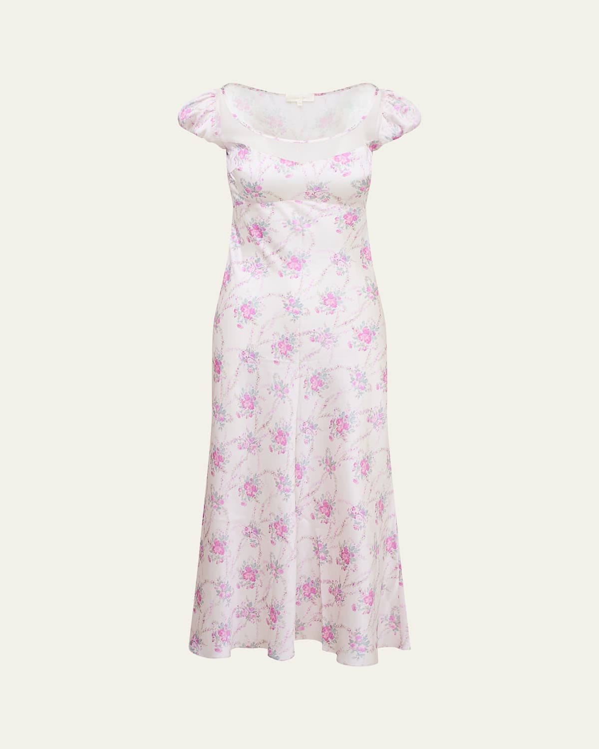 Loveshackfancy Joelette Floral Puff-sleeve Dress In Rose Picnic
