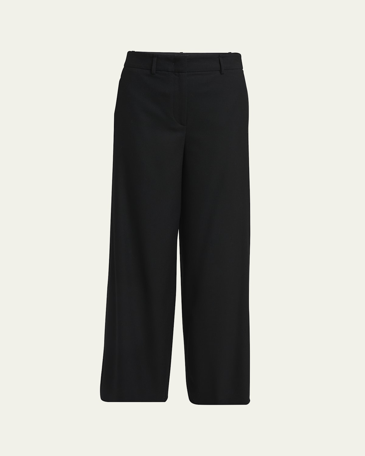 Giorgio Armani Wide-leg Silk Trousers With Rhinestone Details In Solid Black