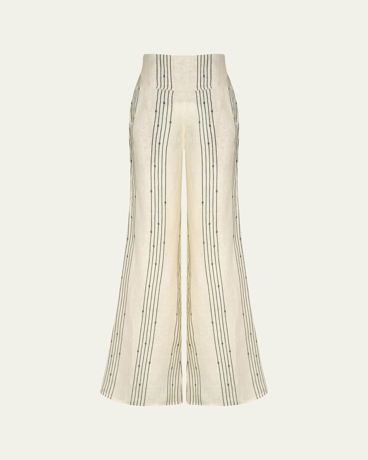 JOHANNA ORTIZ SAILING THE OCEAN STRIPE WIDE LEG LINEN PANTS 