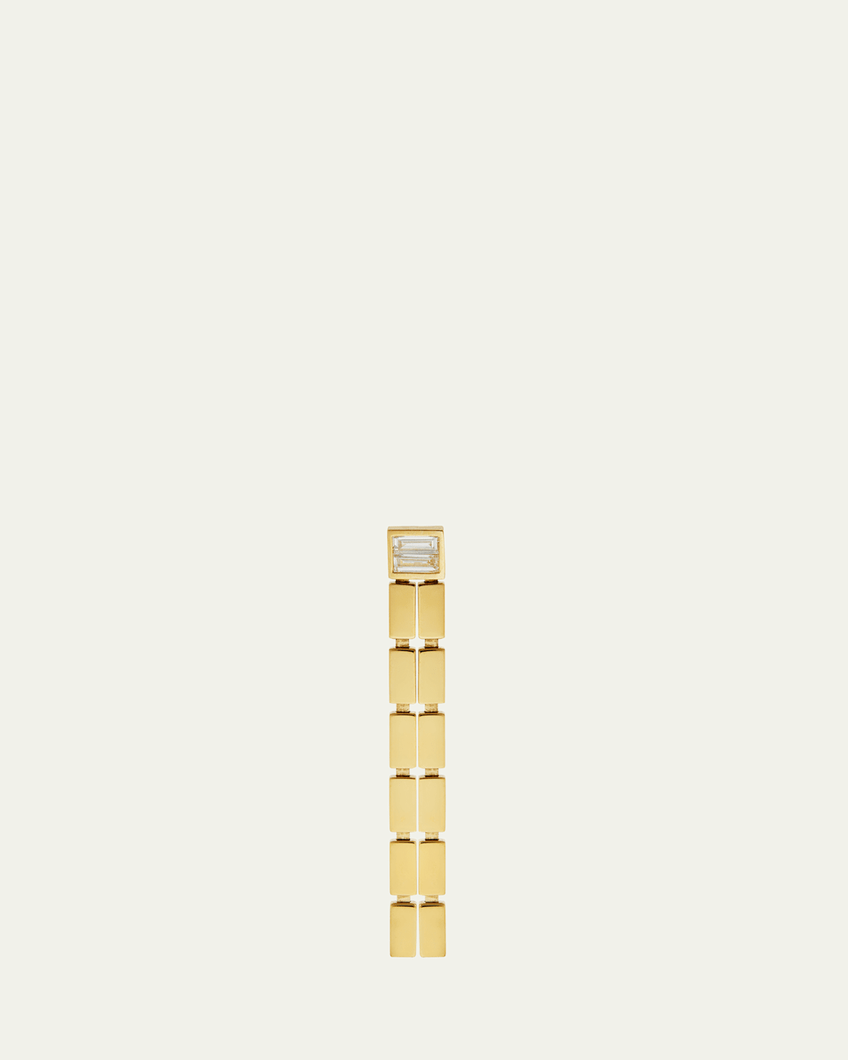 18K Yellow Gold Double Waterfall Earrings with Baguette Diamonds