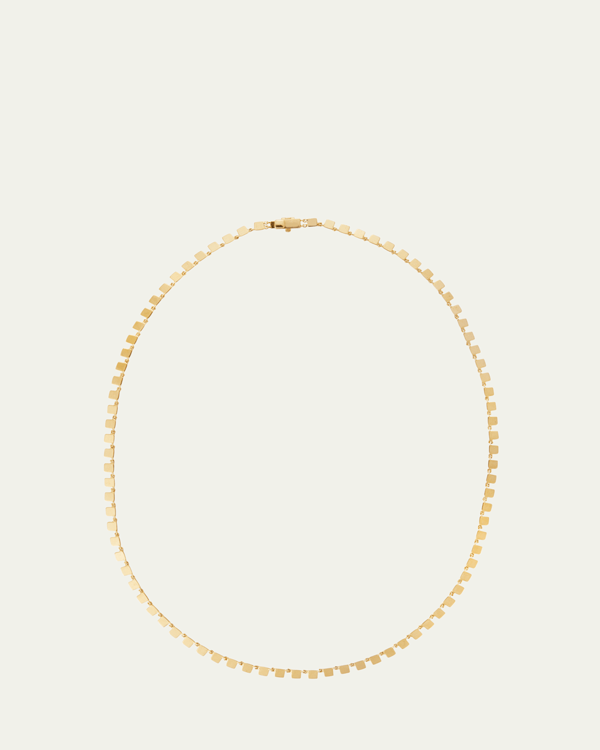18K Yellow Gold Mini Tile Necklace, 17"L