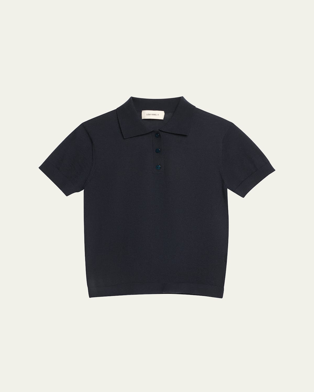 Lisa Yang Nai Cashmere Polo Top In Navy