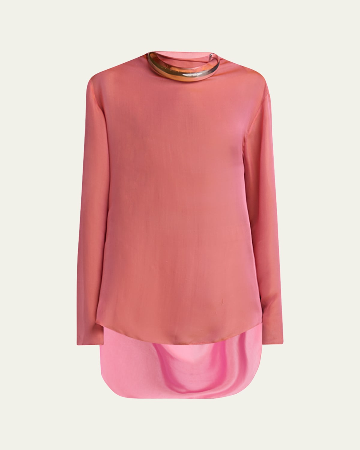 GIORGIO ARMANI IRIDESCENT CHIFFON COWL BACKLESS TUNIC 