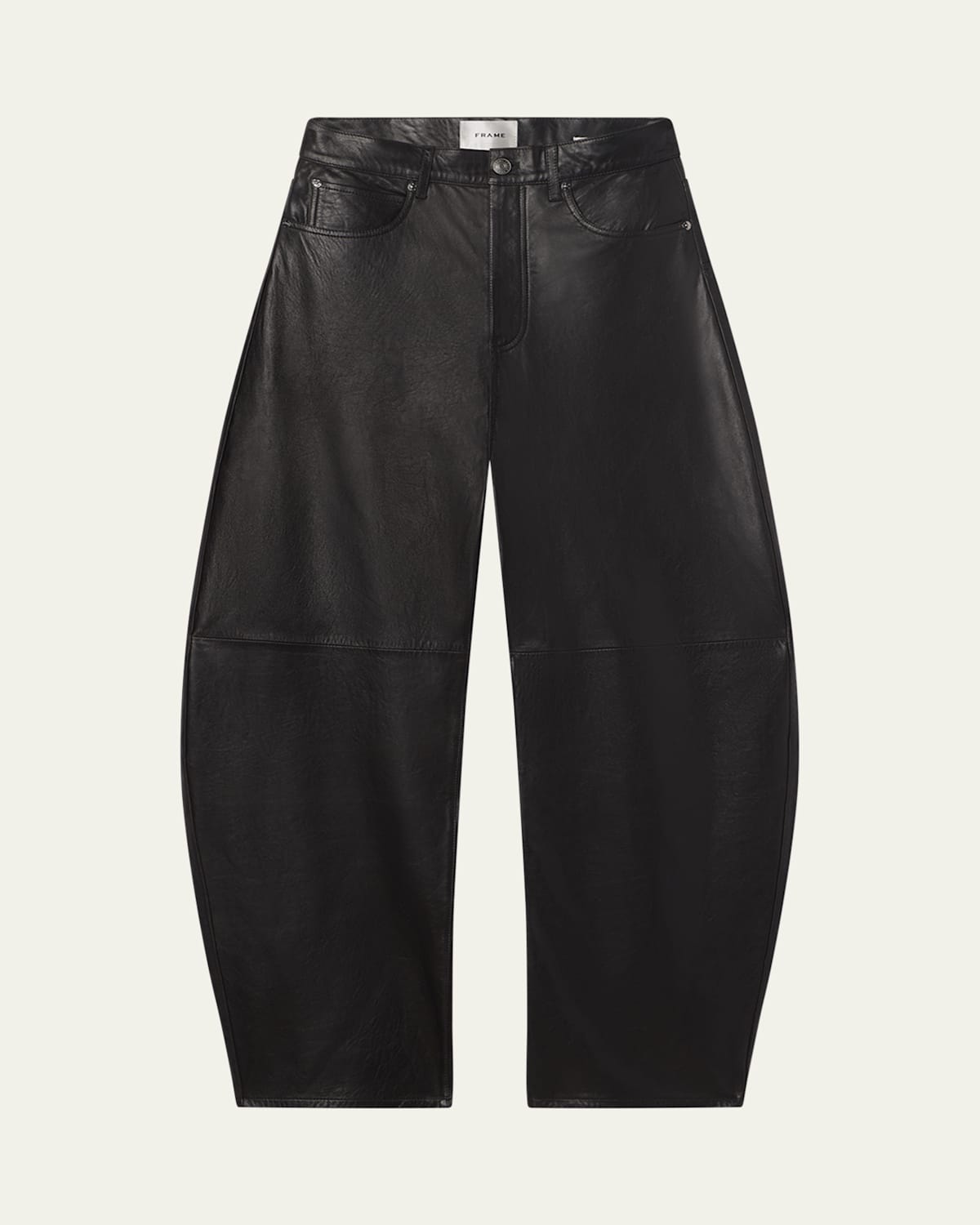 Frame The Leather Bubble Jeans In Black