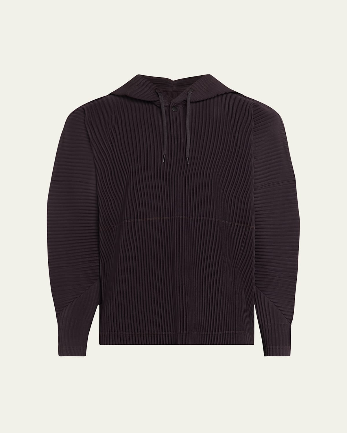 Issey Miyake Men's Pleated Hoodie In Plum Violet