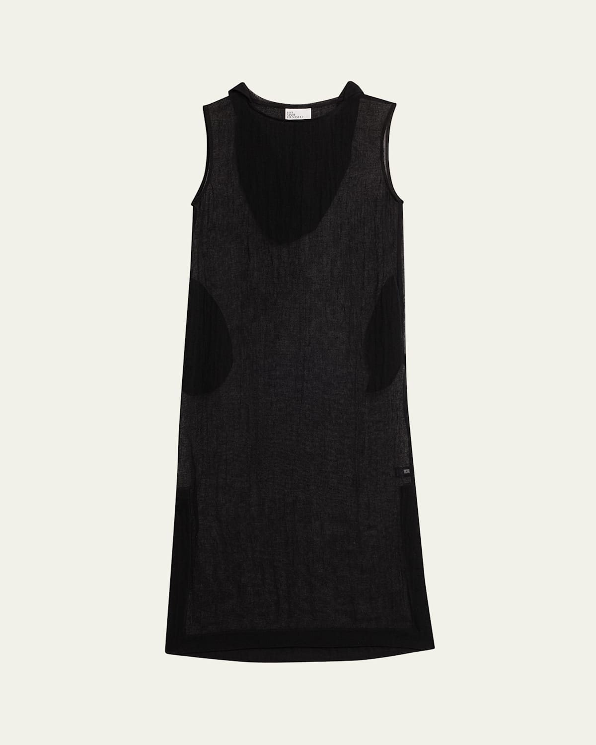 Shop Lisa Marie Fernandez Column Hooded Gauze Maxi Dress In Black Sorrento Gauze