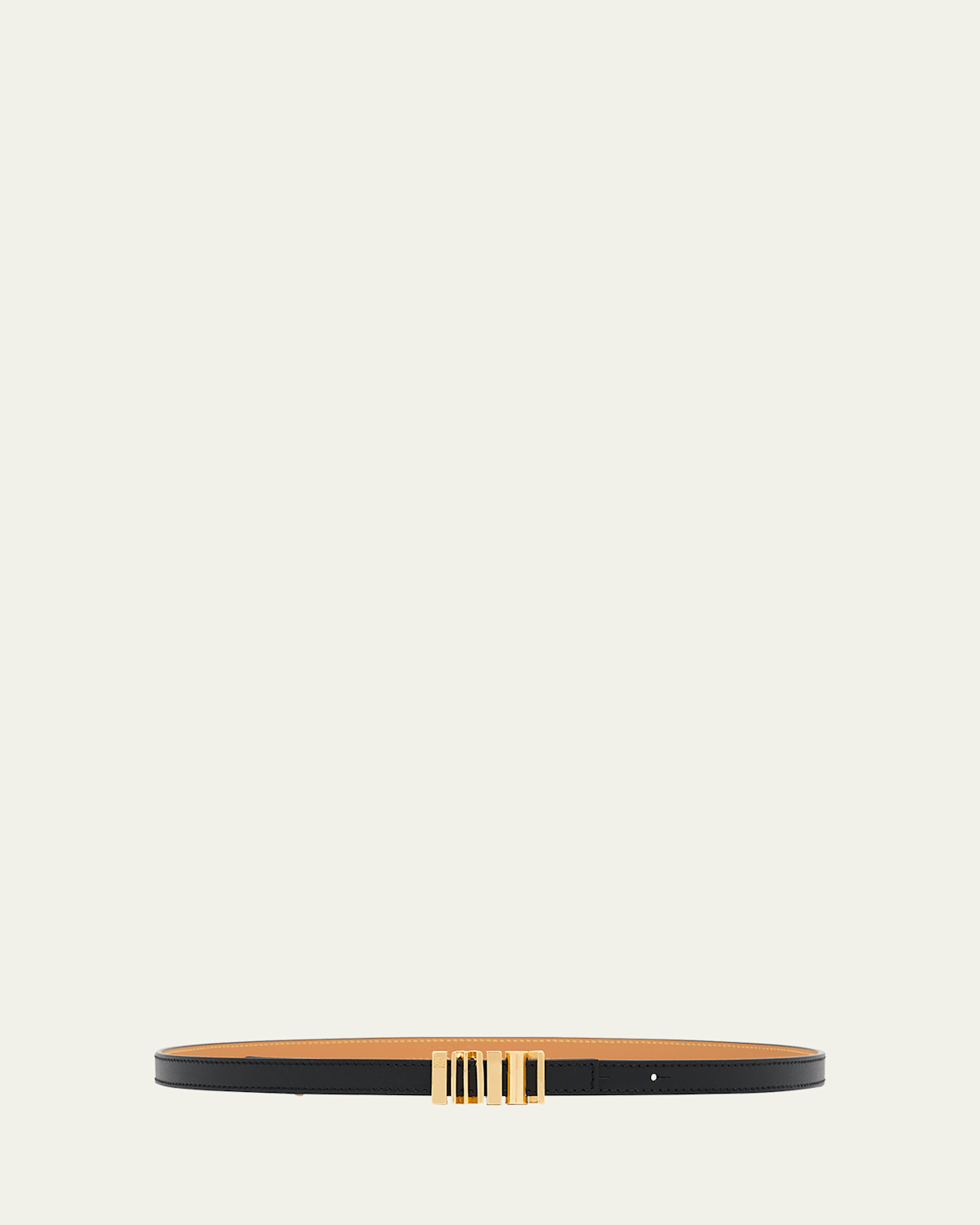 Loewe Graphic Buckle Leather Skinny Belt In Black