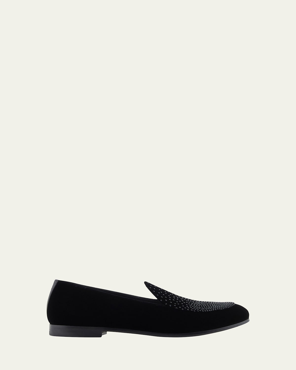 Men's Velvet and Crystal Loafers