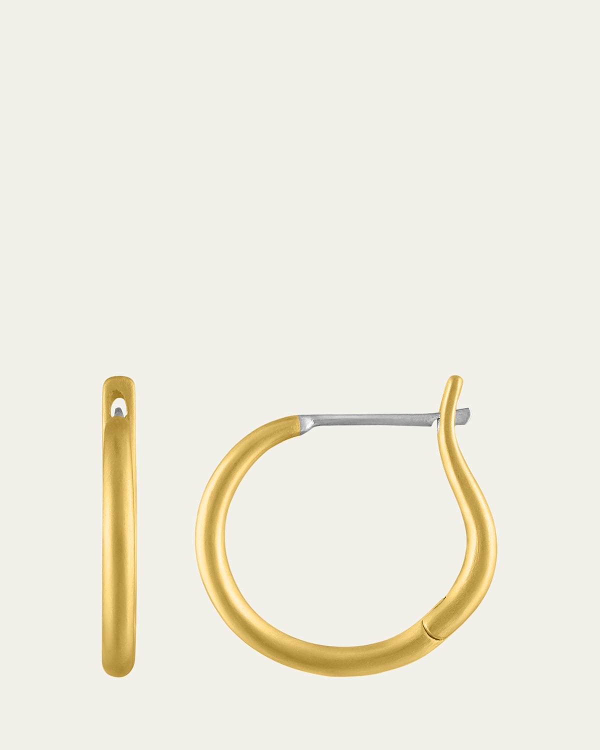 22K Yellow Gold Hinged Hoop and Hook Earrings, 20mm